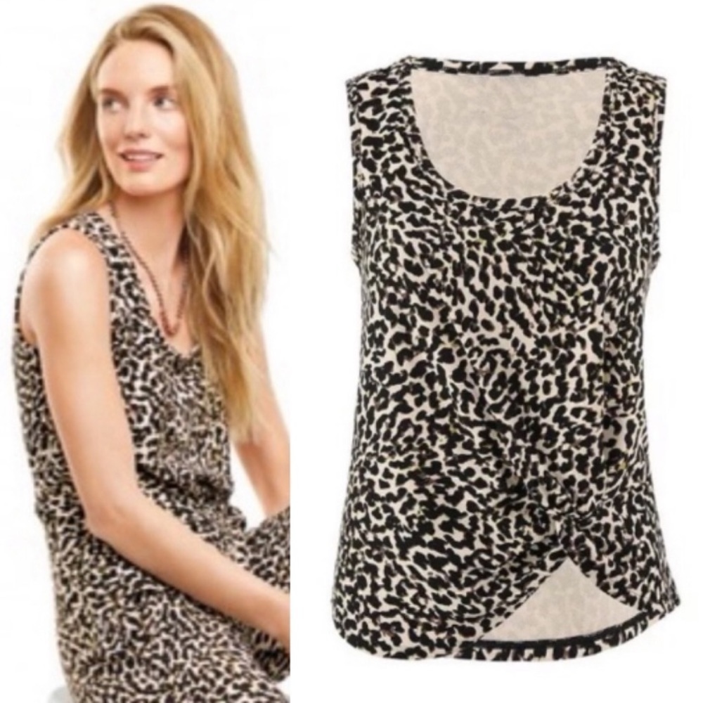 Cabi Knotty Spotty Tank EUC Leopard